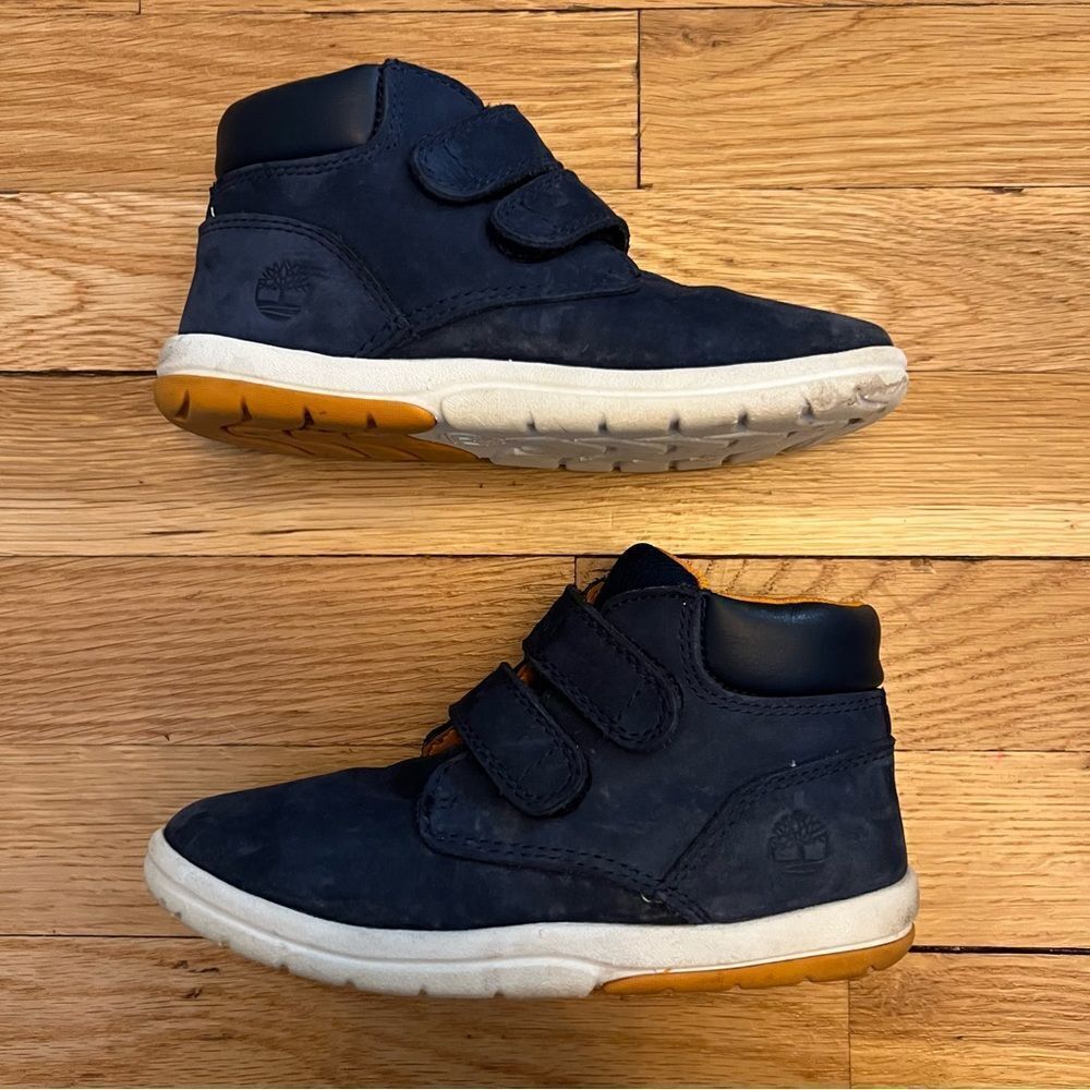 Timberland Navy Suede Leather Velcro Boots